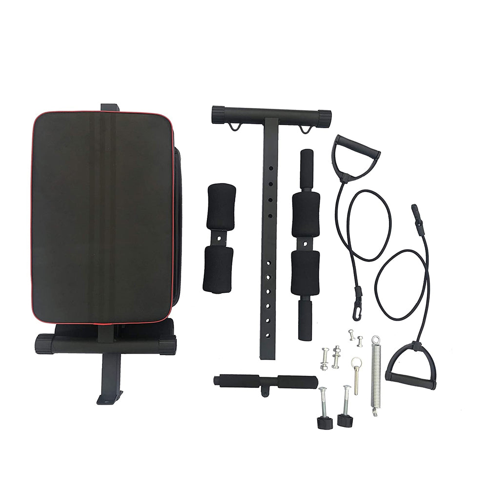 Banca Abdominales Full Pro Biceps Triceps Plegable Con Bandas